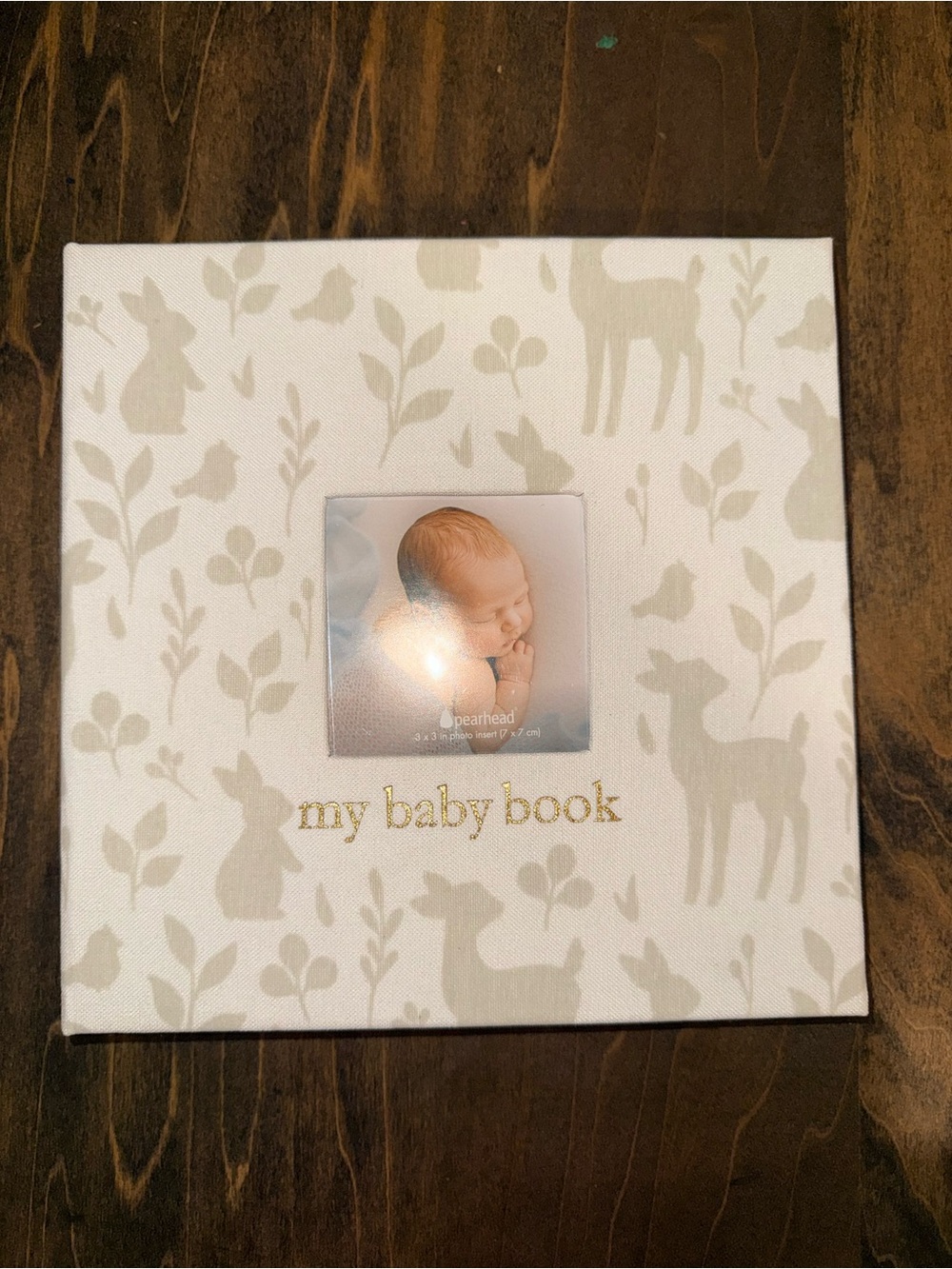 Pearhead Cream & Gold 'My Baby Book' Fabric Memory Album